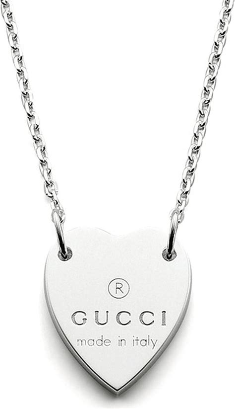 gucci women's sterling silver heart pendant necklace|gucci heart bracelet with trademark.